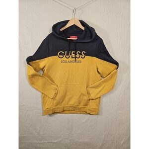 Mens‎ Guess Los Angeles Hoodie Yellow And Blue Size Large K057